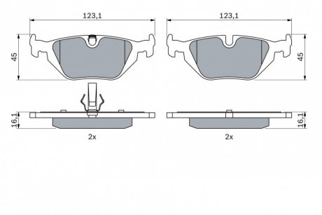 Колодки тормозные BMW 3 320i BOSCH 0 986 424 484 (фото 1)