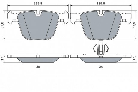 Гальмівні колодки, дискові BOSCH 0986424612 (фото 1)