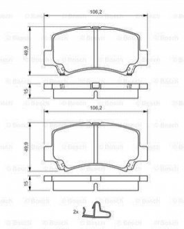 ГАЛЬМІВНІ КОЛОДКИ, ДИСКОВІ 0 986 424 626 BOSCH 0986424626 (фото 1)