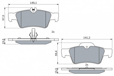 Колодка гальм. диск. MB E/SL KLASSE (W211/230) задн. (вир-во) BOSCH 0 986 424 699 (фото 1)