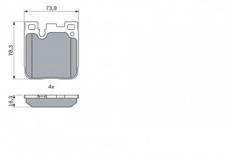 Гальмівні колодки, дискові BOSCH 0986424755 (фото 1)