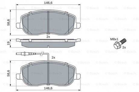 Гальмівні колодки, дискові BOSCH 0 986 424 789 (фото 1)