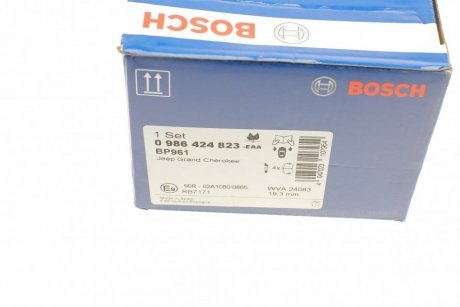 Гальмівні колодки, дискові BOSCH 0 986 424 823 (фото 1)