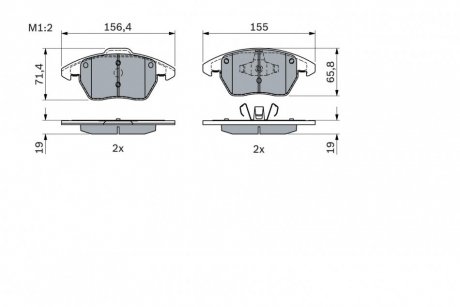 Гальмівні колодки, дискові BOSCH 0 986 424 825 (фото 1)