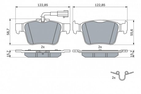 Гальмівні колодки, дискові BOSCH 0986424848 (фото 1)