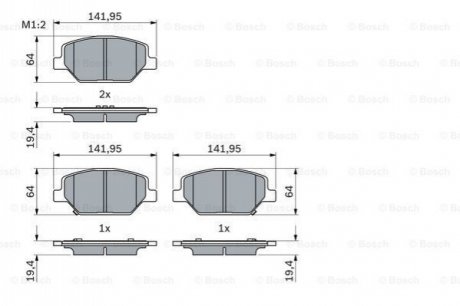 Гальмівні колодки, дискові BOSCH 0986424869 (фото 1)