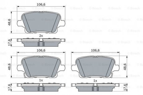 Гальмівні колодки, дискові BOSCH 0986424872 (фото 1)