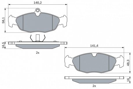 Гальмівні колодки, дискові BOSCH 0 986 460 938 (фото 1)