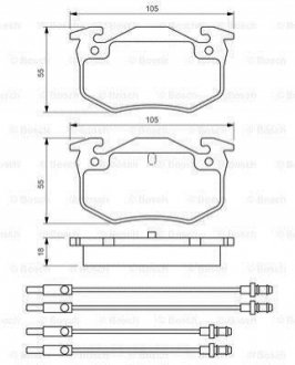 Гальмівні колодки диск.передн. (з датчик.)CITROEN,RENAULT BOSCH 0986466350 (фото 1)