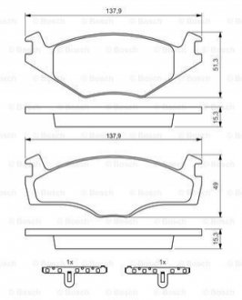 Гальмівні колодки, дискові BOSCH 0 986 468 871 (фото 1)