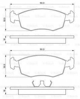 Гальмівні колодки FORD Scorpio -94, Sierra -93, Escort (гальм. сист. ATE) BOSCH 0986469070 (фото 1)