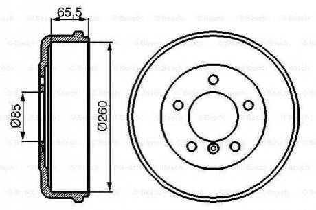 DB гальмівний барабан 307D-310D 77-95 BOSCH 0986477038 (фото 1)