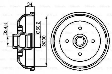 OPEL гальмівний барабан Corsa 82- BOSCH 0986477040 (фото 1)