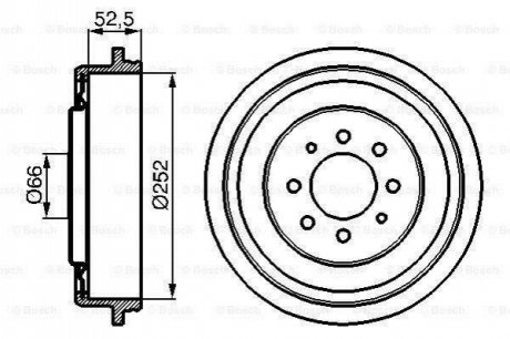 Гальмівний барабан BOSCH 0986477067 (фото 1)