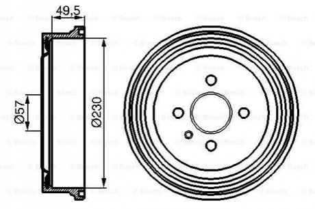 Гальмівний барабан BOSCH 0 986 477 100 (фото 1)