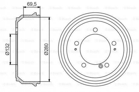 Гальмівний барабан BOSCH 0 986 477 169 (фото 1)