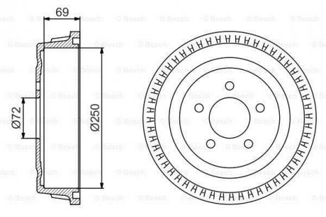 Гальмівний барабан BOSCH 0986477185 (фото 1)