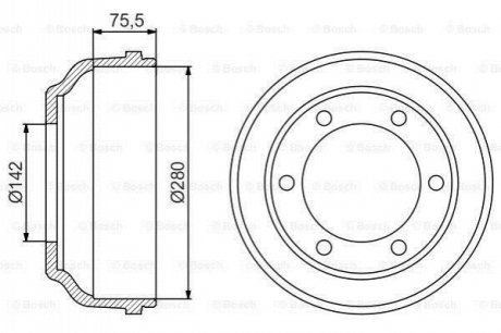 Тормозной барабан BOSCH 0 986 477 195 (фото 1)