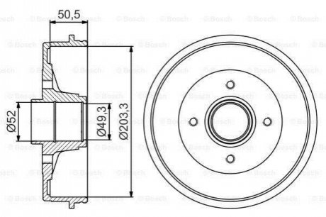 Гальмівний барабан BOSCH 0986477196 (фото 1)