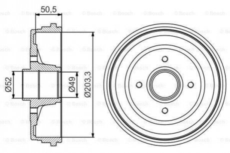 Тормозной барабан BOSCH 0 986 477 205 (фото 1)