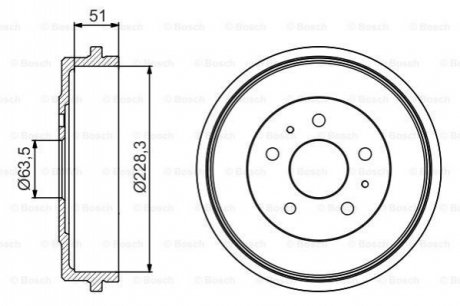 Тормозной барабан BOSCH 0 986 477 219 (фото 1)