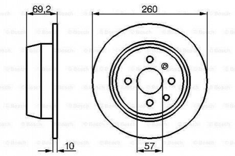 ДИСК ГАЛЬМIВНИЙ ЗАДНIЙ BOSCH 0 986 478 086 (фото 1)