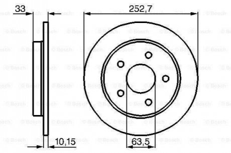 FORD диск гальмівний задній SCORPIO (252*10) BOSCH 0986478196 (фото 1)