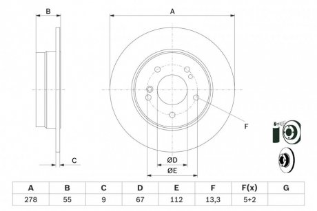 Диск тормозной MB W124 W202 W203 W210 R BOSCH 0 986 478 325 (фото 1)