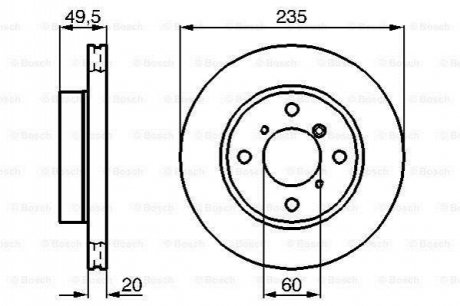 Диск гальмівний SUZUKI BOSCH 0986478450 (фото 1)