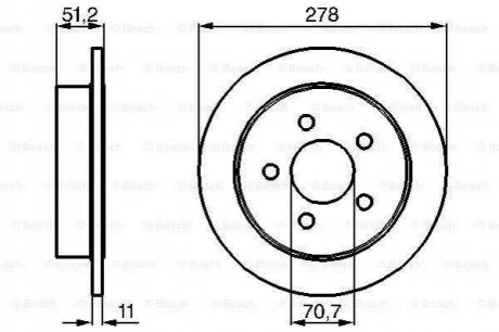 OPEL диск гальмівний задній Sintra 96-99 BOSCH 0986478487 (фото 1)