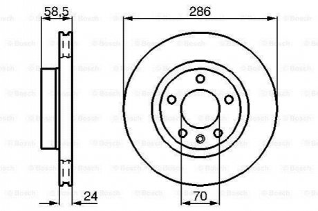 Гальмівний диск перед. OPEL Omega B 2,0i 93-00 BOSCH 0986478594 (фото 1)