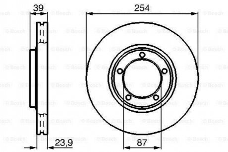 Диск гальмівний передн.Mitsubishi L300/400,Space Gear BOSCH 0986478714 (фото 1)