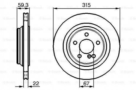 Диск гальмівний задній 315mm Db220/215 S500 S600 CL500 CL600,S55 AMG BOSCH 0986478966 (фото 1)