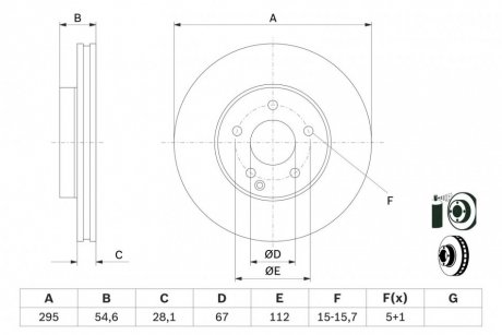 Диск тормозной MB E200/220/230/240/270/280/300/320 W211 \\F \\02-09 BOSCH 0 986 479 039 (фото 1)