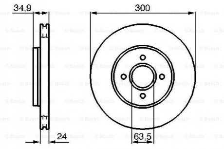 Диск гальм передн. FORD Mondeo III 1.8 2.0 2.0TDCI 00- BOSCH 0986479048 (фото 1)