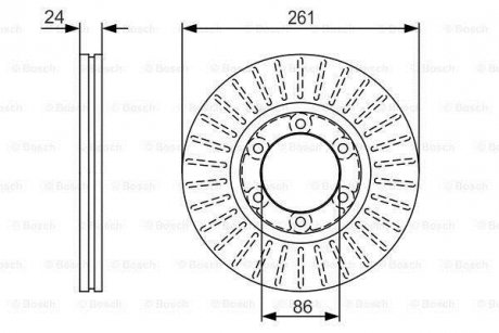 TARCZA HAM KIA K2500 2.5D 03-, K2700 2.7D 99- BOSCH 0986479053 (фото 1)