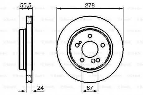 DB гальмівний диск задн.W124/203/210 3.6/4.2 BOSCH 0986479133 (фото 1)