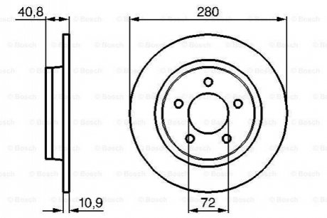 Диск гальм. задн.Mazda 3/5 1.8/2.0/2.3 BOSCH 0986479181 (фото 1)