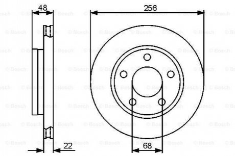 Диск гальм. задн. AUDI A4 -00 BOSCH 0986479463 (фото 1)