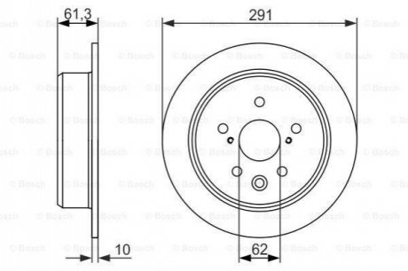 Диск гальмівний задн.Lexus IS 05- BOSCH 0986479657 (фото 1)