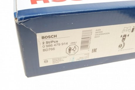 Диск тормозной SKODA FABIA/OCTAVIA 97-/VW GOLF IV передн. BOSCH 0 986 479 914 (фото 1)