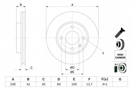 Тормозной диск BOSCH 0 986 479 D91 (фото 1)