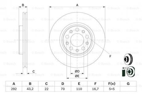 TARCZA HAM. ALFA ROMEO BOSCH 0986479D99 (фото 1)