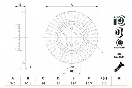 Тормозной диск BOSCH 0 986 479 E06 (фото 1)