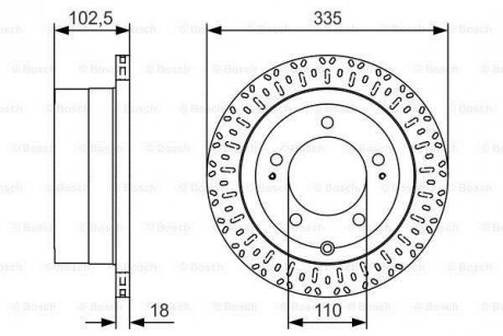 TOYOTA гальмівний диск задн.Land Cruiser 100,Lexus 98- BOSCH 0986479U32 (фото 1)