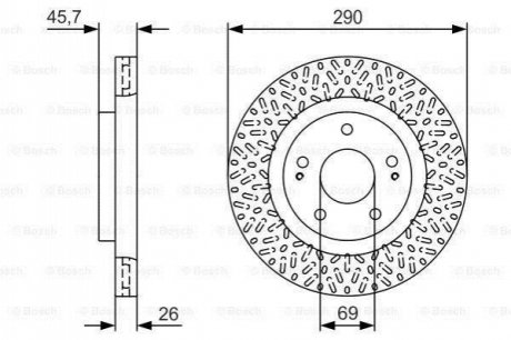 Гальмівний диск BOSCH 0986479U80 (фото 1)