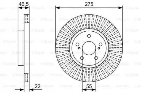 TOYOTA диск гальм. передн. Corolla 1,6-1,8VVTi 07- BOSCH 0986479W13 (фото 1)