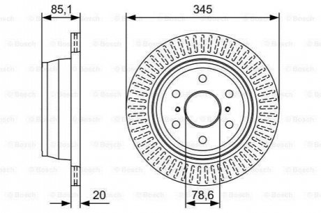 Диск гальм. задн. CADILAC ESCALLADE 06- BOSCH 0986479W32 (фото 1)