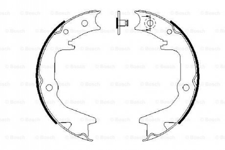 Гальмівні колодки, барабанні BOSCH 0 986 487 685 (фото 1)