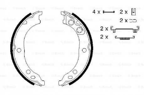 Гальмівні колодки, барабанные BOSCH 0 986 487 712 (фото 1)